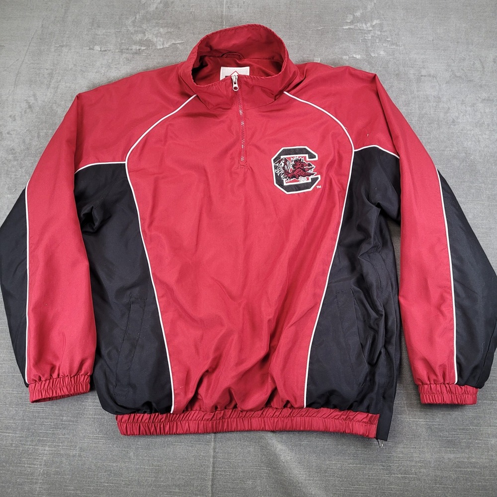South Carolina Gamecocks Y2K Pullover Anorak Jacket Red Black White Mens Large